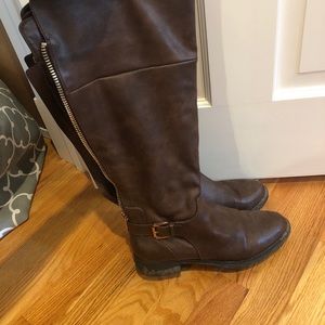 Brown Faux leather boots
